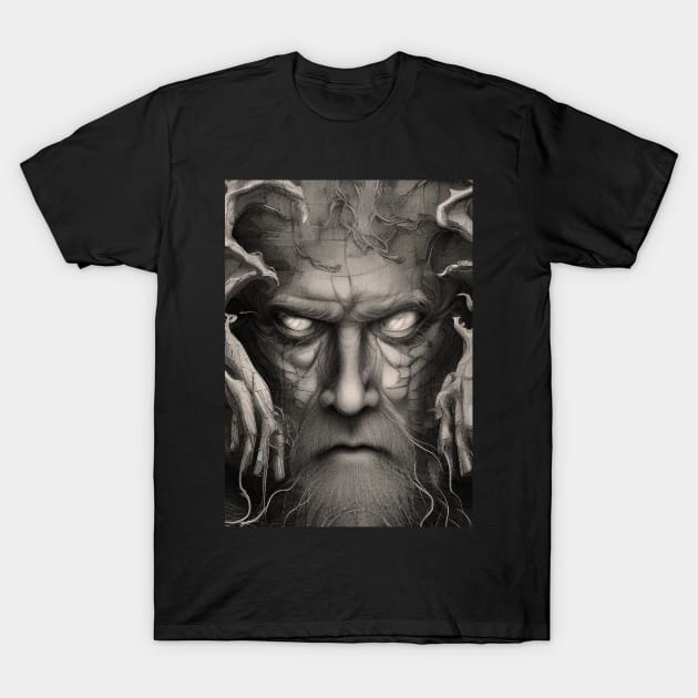 Evil face of ancient demon T-Shirt by rolffimages